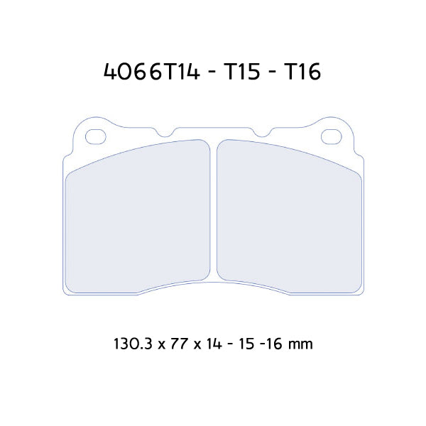 CL Brakes 4066T16 RC6 Honda CIVIC TYPE R FK2 Performance Competition Front Braking Pads